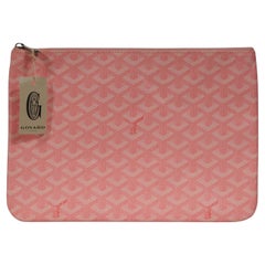 Goyard Senate MM Pouch Rose Sakura Pink Clutch Bag Coated Canvas Zip Top Wallet