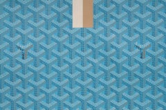 Goyard Senate MM Pouch Turquoise Blue Clutch Coated Canvas Zip Top Computer Bag