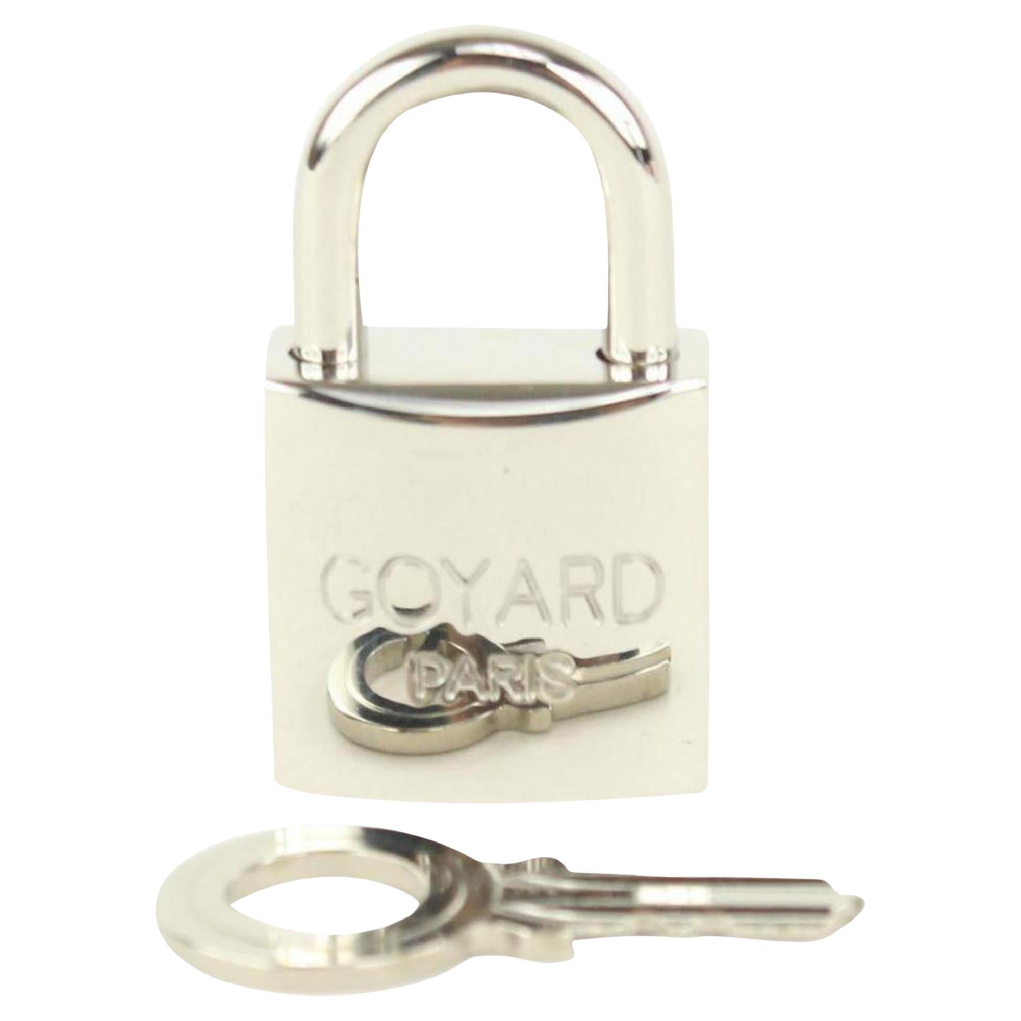 Goyard Silver Lock and Key Set Cadena Bag Charm 1012gy30