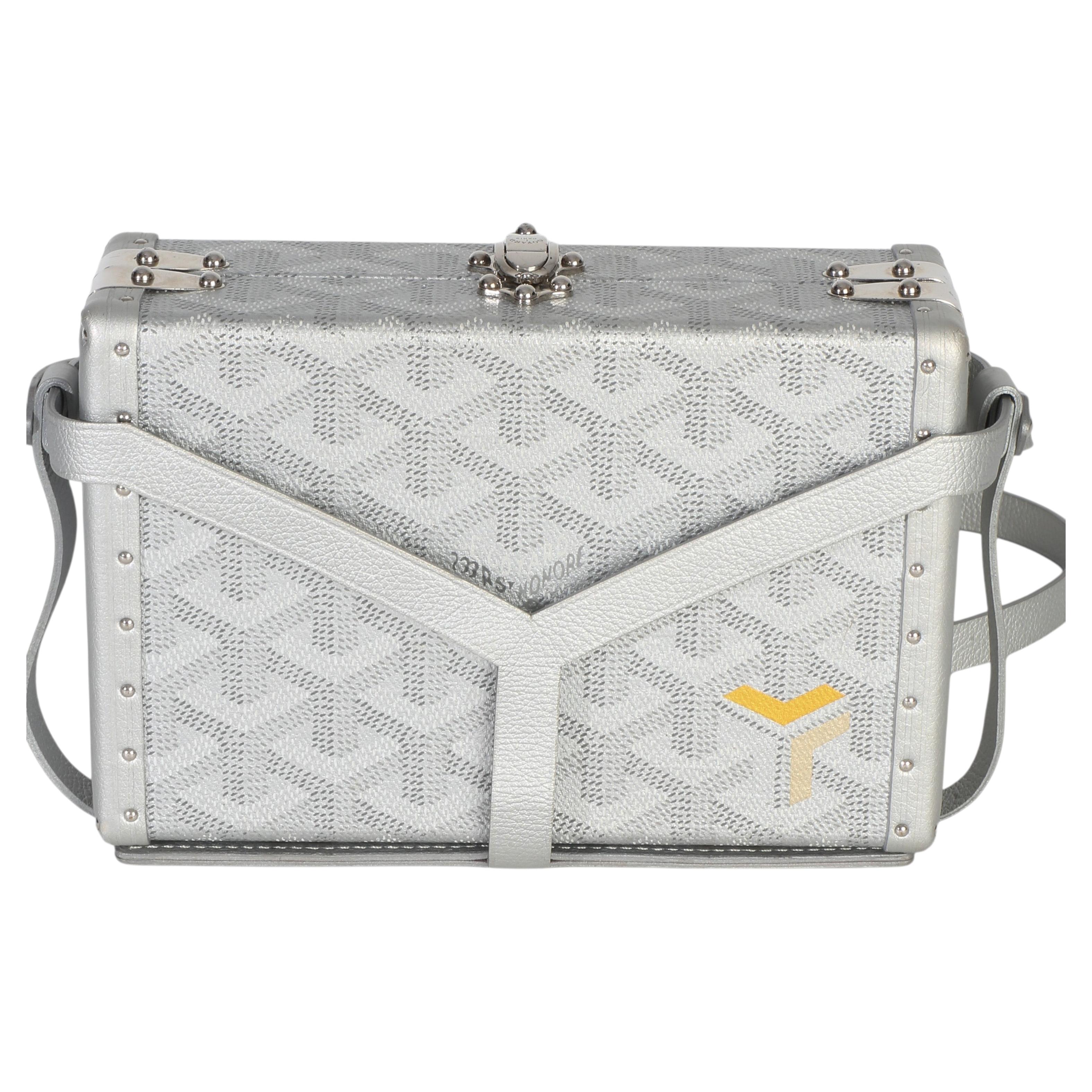 Goyard Silver Precious Metals Goyardine Canvas Minaudiere Trunk