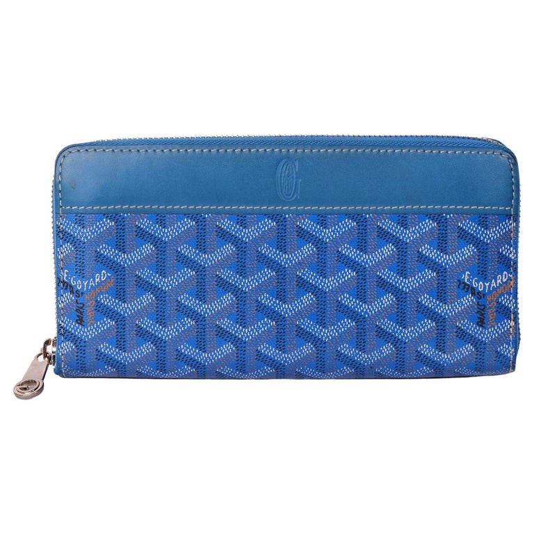 Goyard Sky Blue Coated Canvas Matignon Zip Wallet at 1stDibs