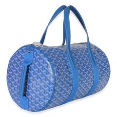 Goyard Sky Blue Goyardine Barrel 40 Sports Bag