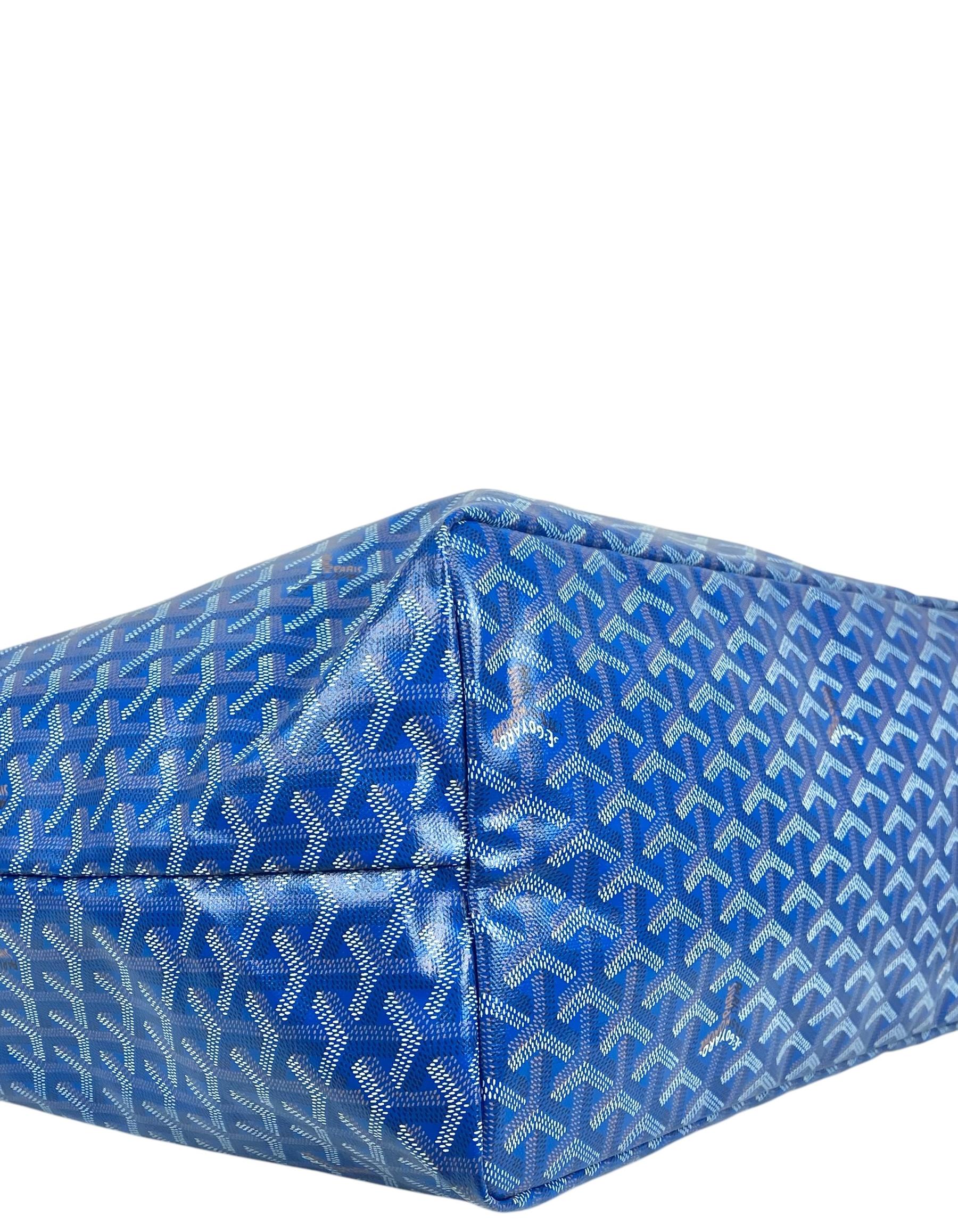 Goyard Sac fourre-tout St. Louis GM en toile Goyardine bleu ciel Pour femmes 
