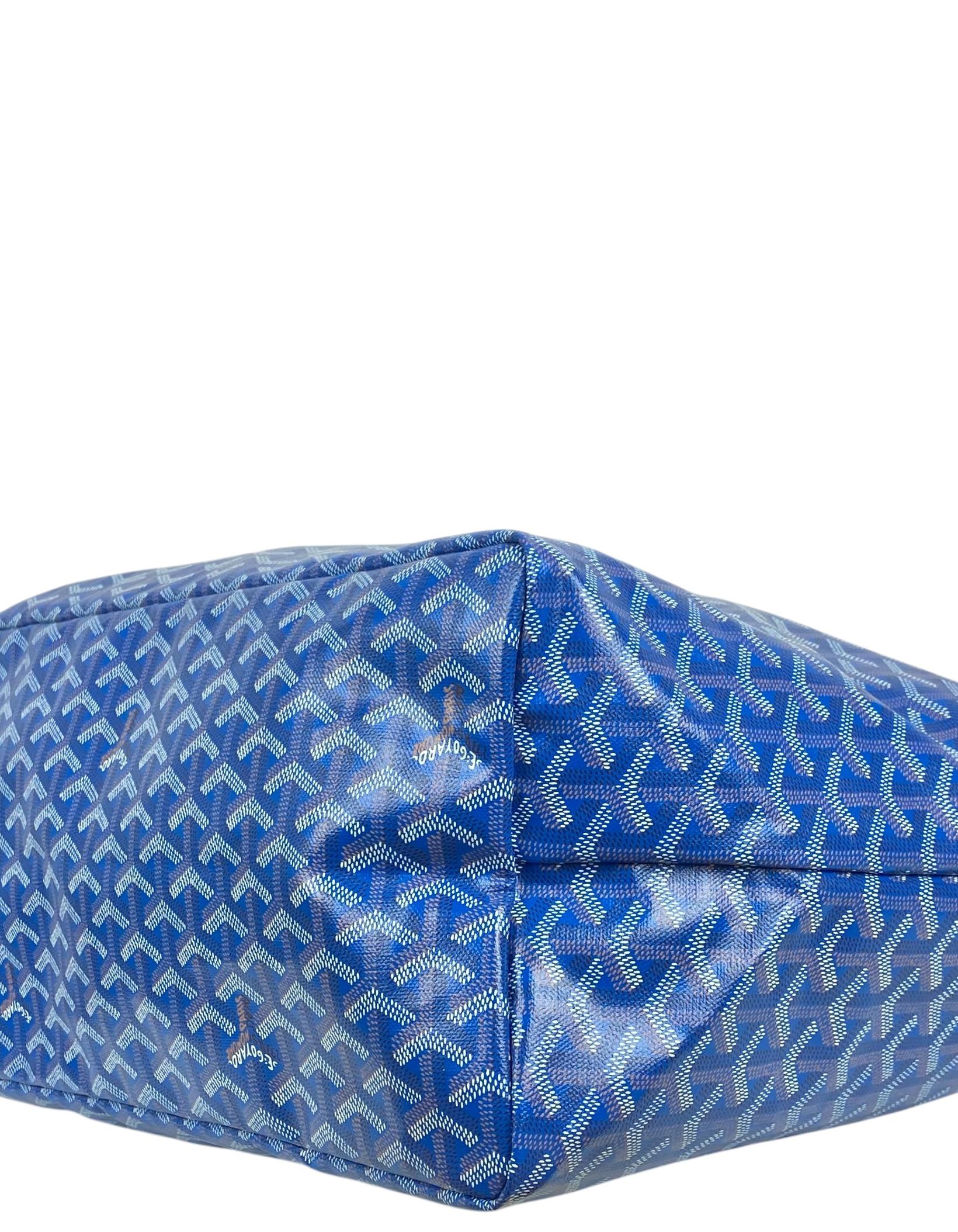 Goyard Sac fourre-tout St. Louis GM en toile Goyardine bleu ciel 1