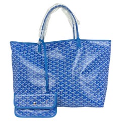 Goyard Himmelblaue Goyardine Canvas St. Louis GM Tote Bag aus Segeltuch