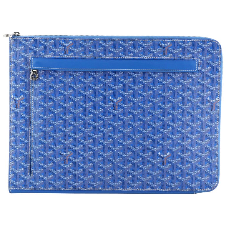Goyard Blue Monogram Zipper Portfolio Document Case / Clutch Bag - computer  Bag at 1stDibs