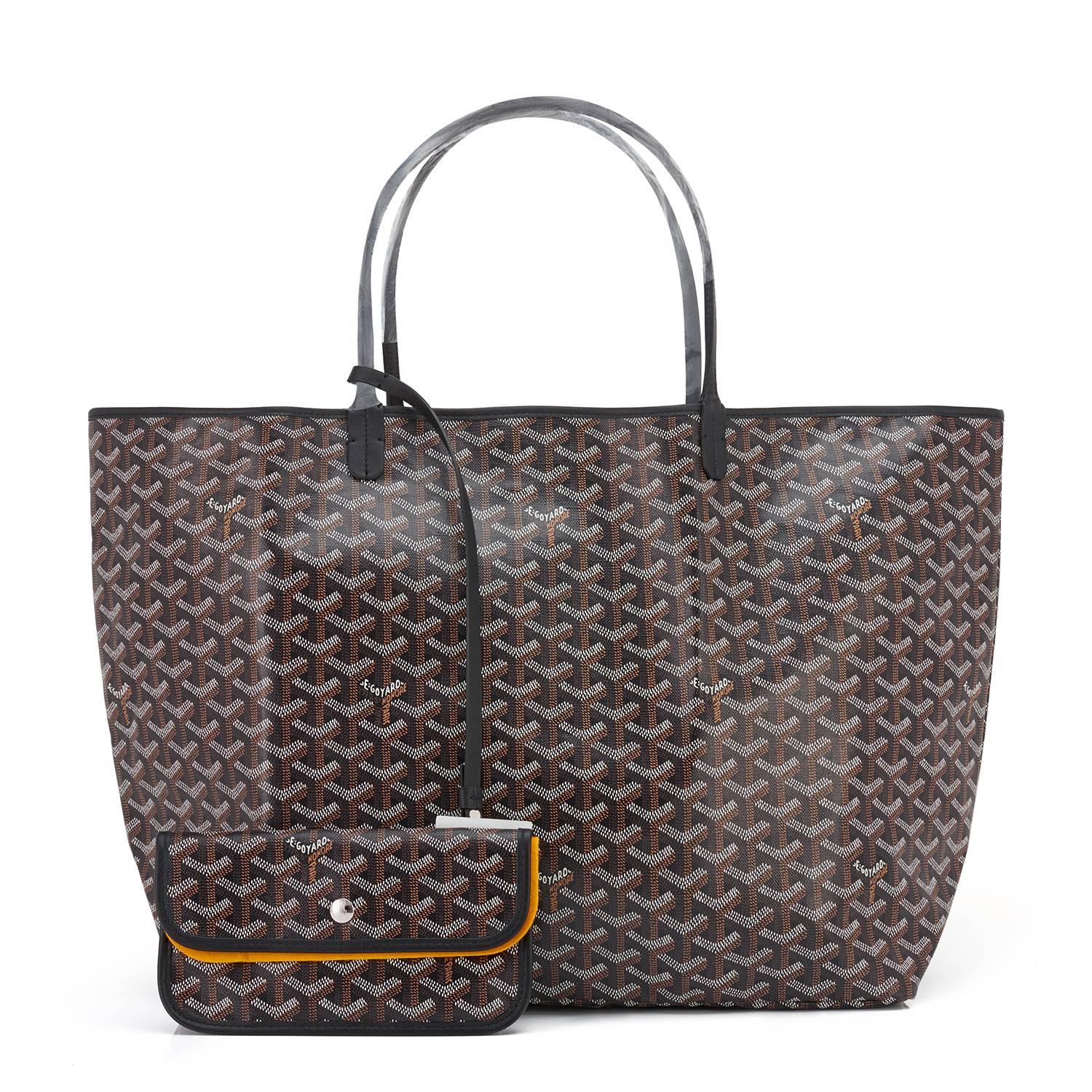 Goyard St Louis GM Tote Black Chevron Bag Chic 1