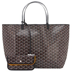 Goyard St Louis GM Tote Black Chevron Bag Chic