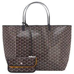 Goyard St Louis GM Tote Black Chevron Bag Chic