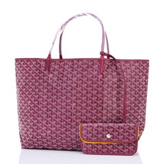Goyard St Louis Tote Burgundy Chevron Bag GM