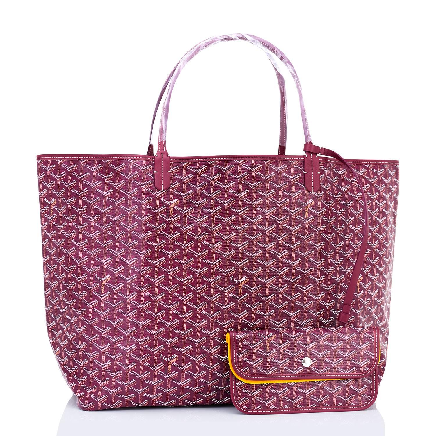 Goyard St Louis Tote Burgundy Chevron Bag GM In New Condition In New York, NY