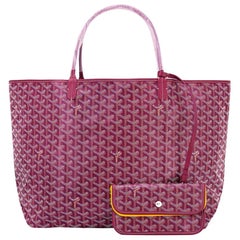 Used Goyard St Louis Tote Burgundy Chevron Bag GM