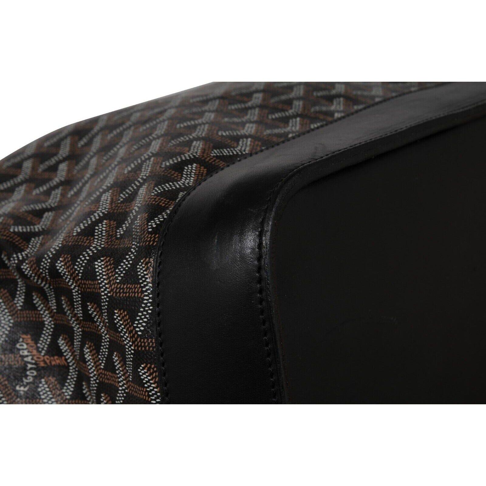 Goyard Steamer GM Black Leather Travel Carry On Weekend Tote Weeekend Duffle Bag For Sale 12