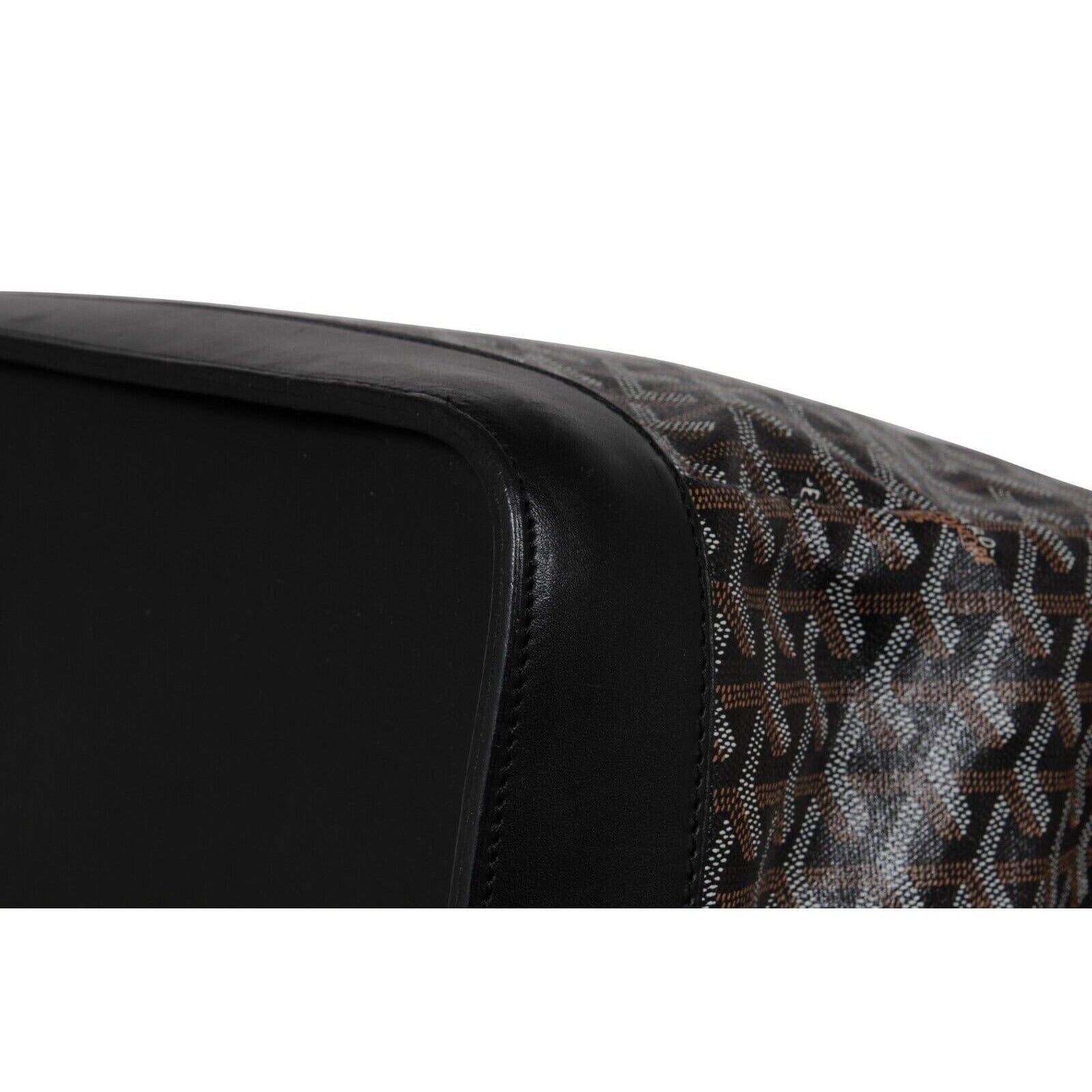 Goyard Steamer GM Black Leather Travel Carry On Weekend Tote Weeekend Duffle Bag For Sale 13