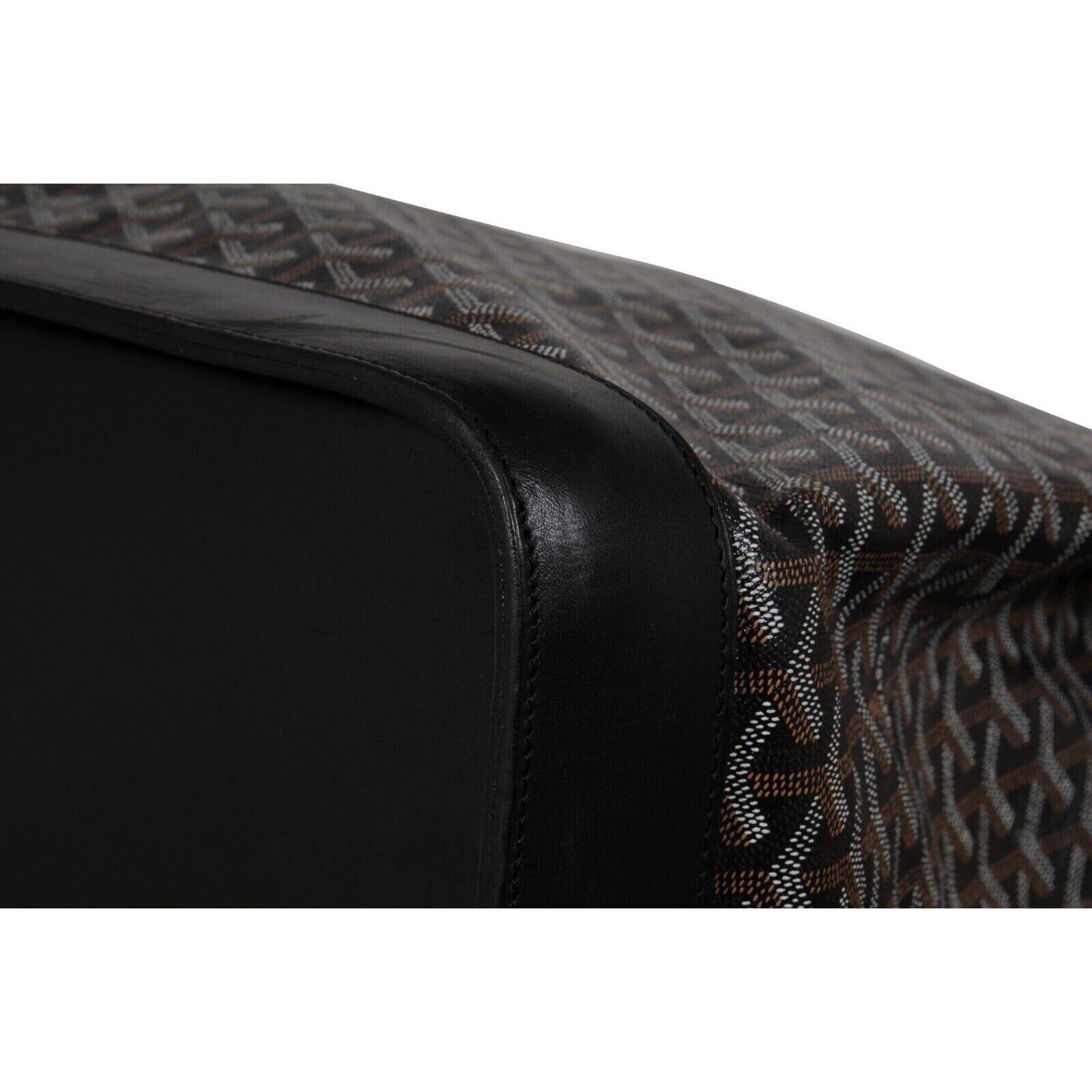 Goyard Steamer GM Black Leather Travel Carry On Weekend Tote Weeekend Duffle Bag For Sale 14