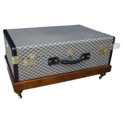 Baule a vapore Goyard, Baule Goyard da 80 cm in tela Chevron, Tavolino Goyard