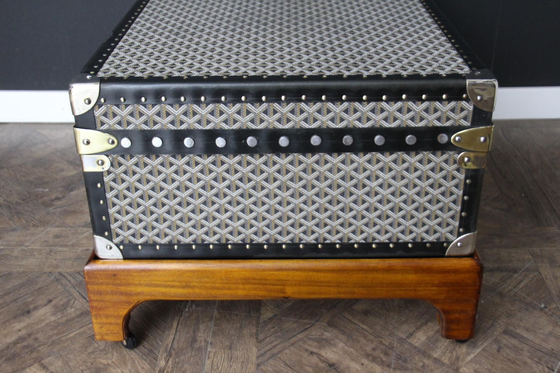 Baúl de vapor Goyard,  Baúl Goyard de 86 cm en lona Chevrons 13