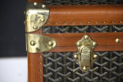 Goyard Steamer Trunk,  86 cm Goyard Trunk in Chevrons Canvas