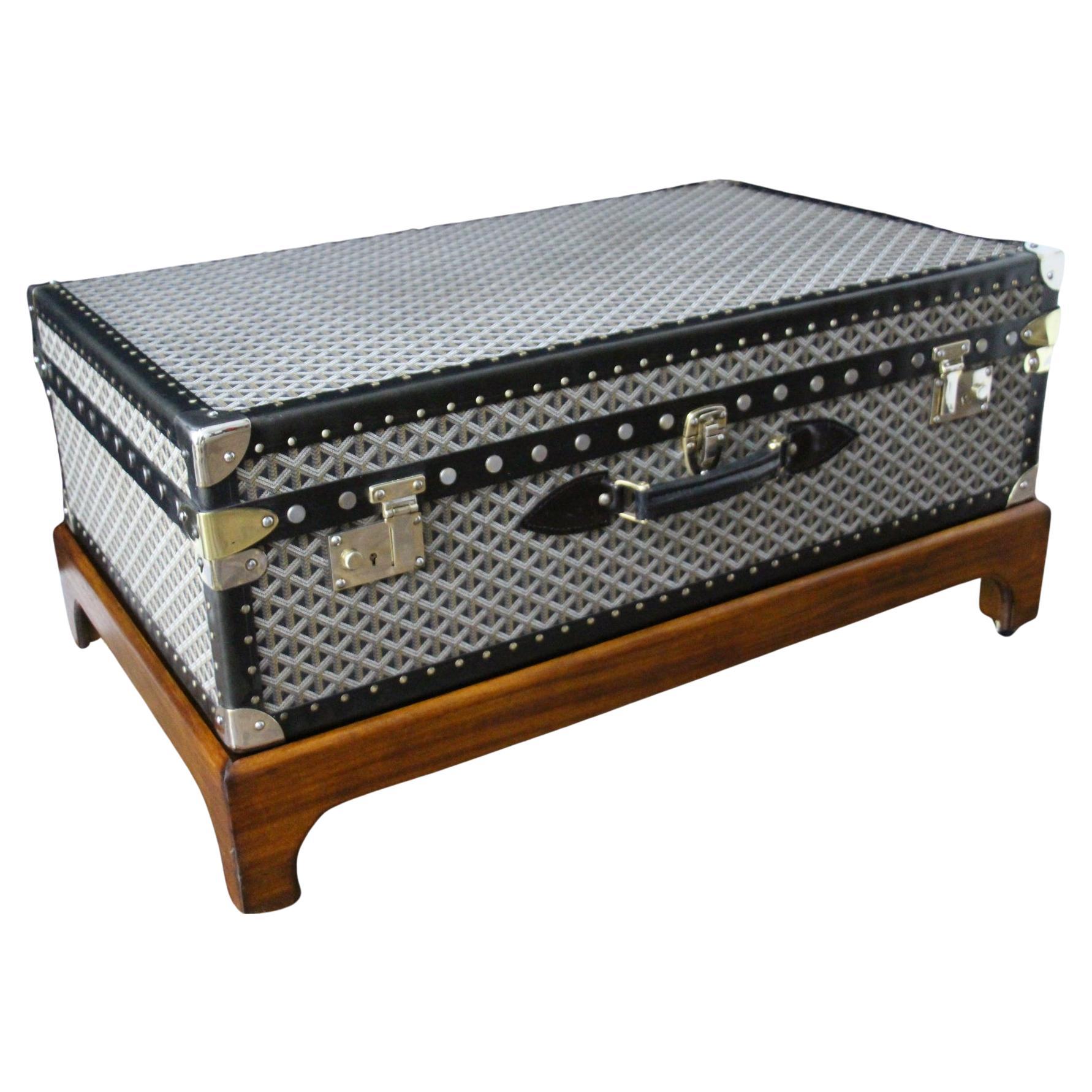 Baúl de vapor Goyard,  Baúl Goyard de 86 cm en lona Chevrons