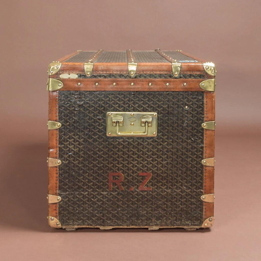 Early 20th Century Goyard Steamer Trunk, circa 1915 For Sale