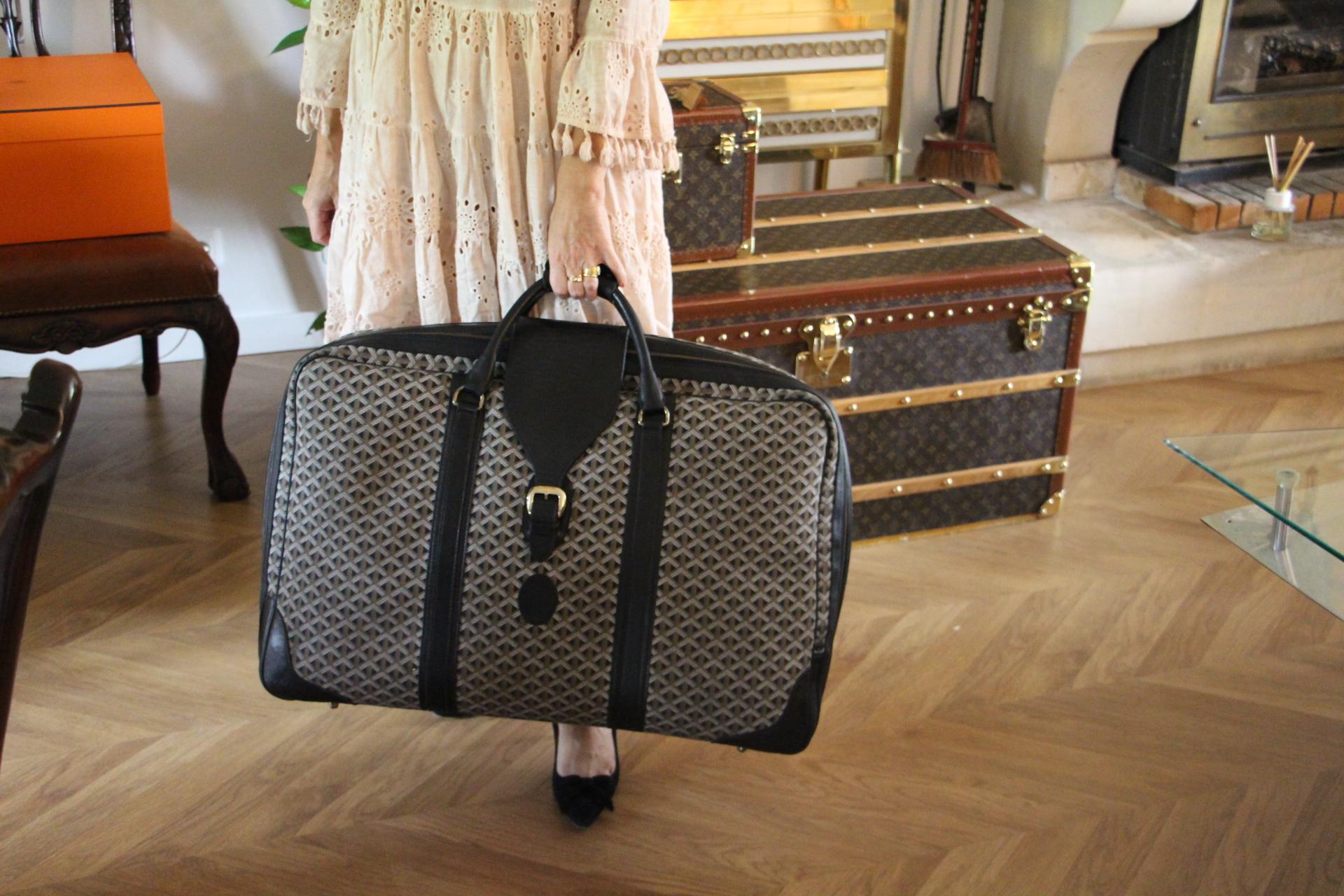 Goyard Suitcase in Woven Canvas, Goyard Steamer Trunk 10