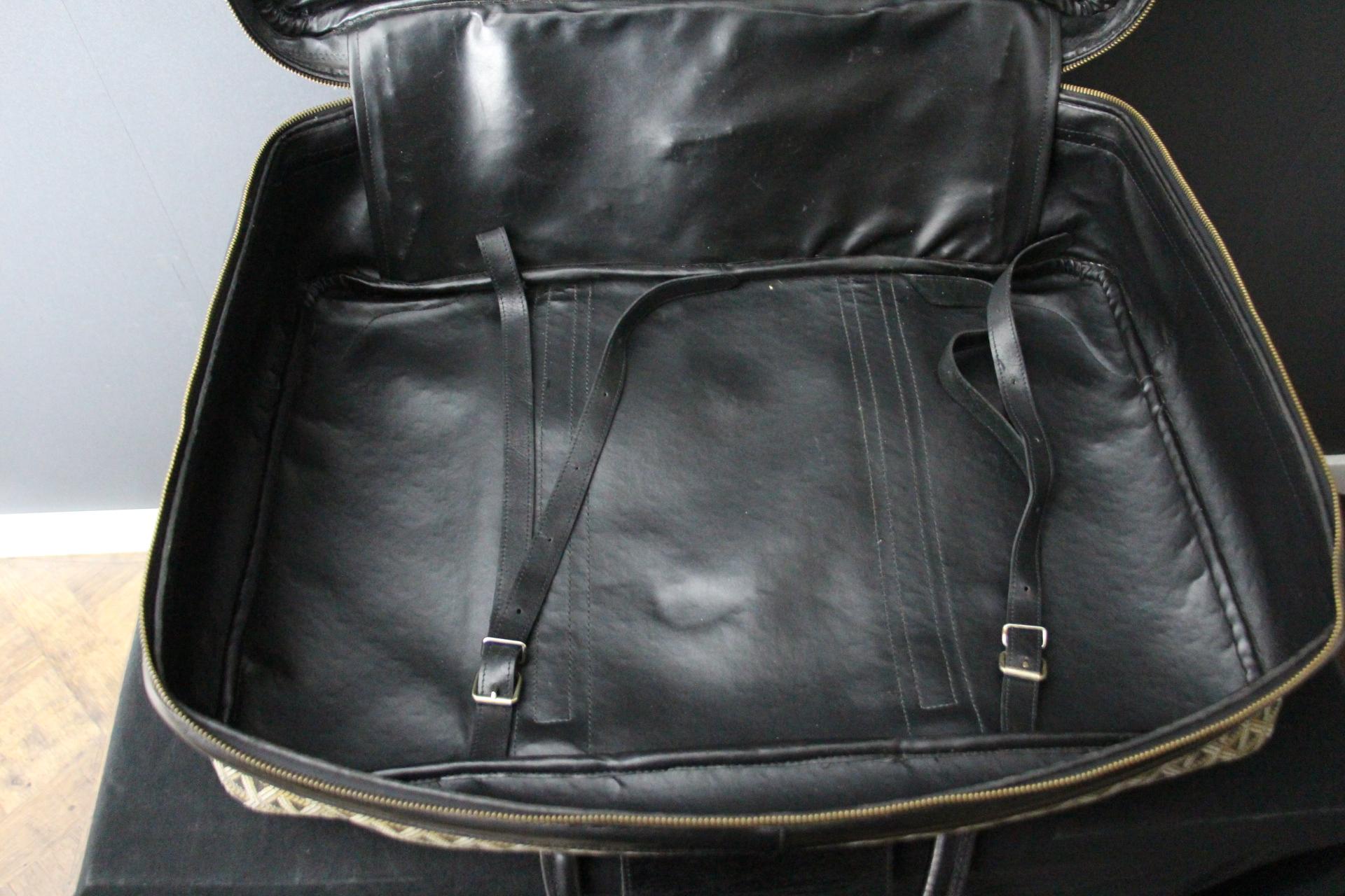 Goyard Suitcase in Woven Canvas, Goyard Steamer Trunk For Sale 14