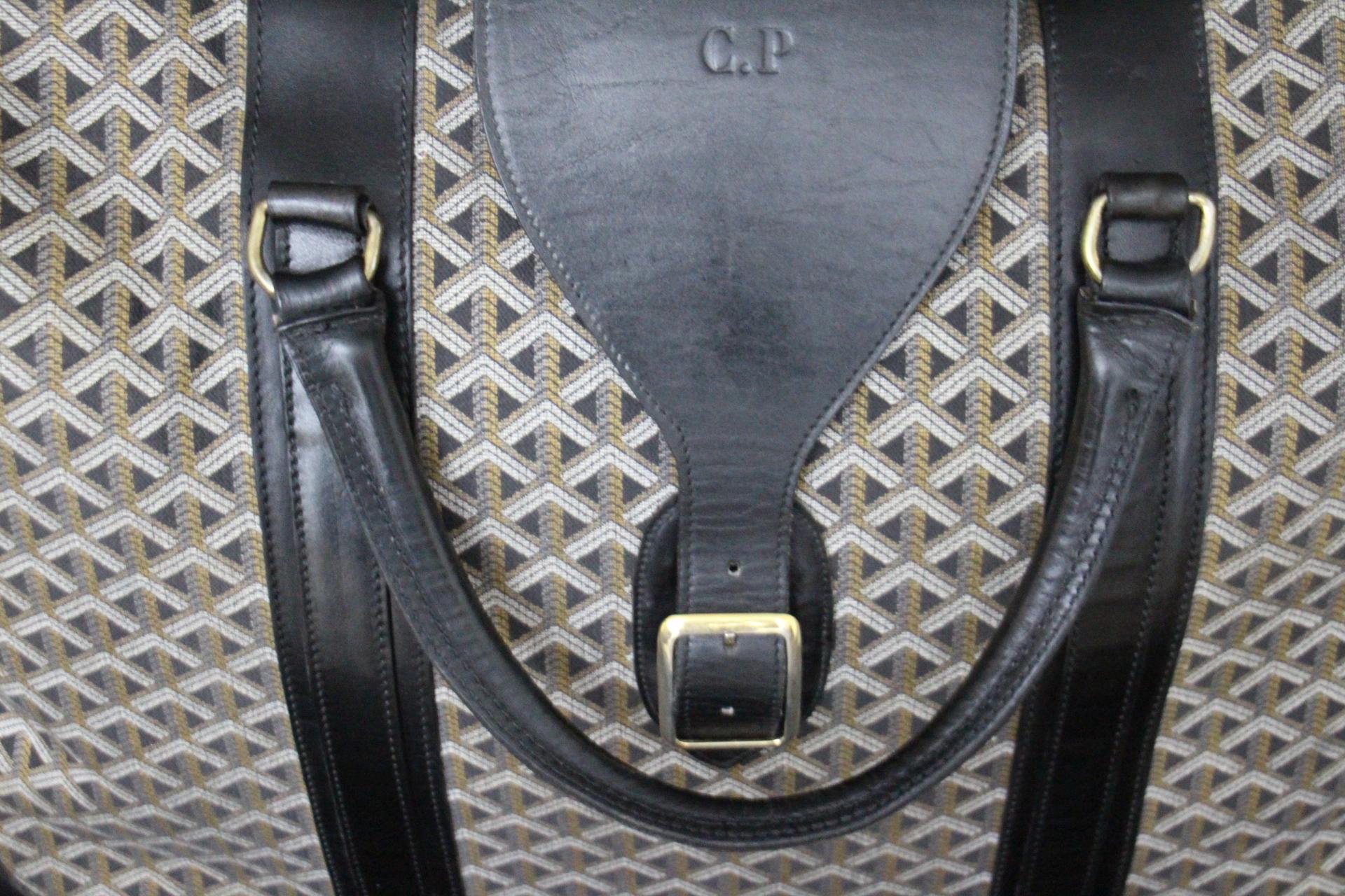 Women's or Men's Goyard Suitcase in Woven Canvas, Goyard Steamer Trunk