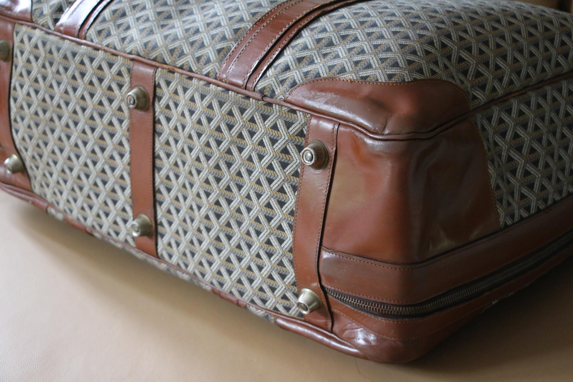 Goyard Suitcase in Woven Canvas, Goyard Steamer Trunk, Goyard Travel Bag 4