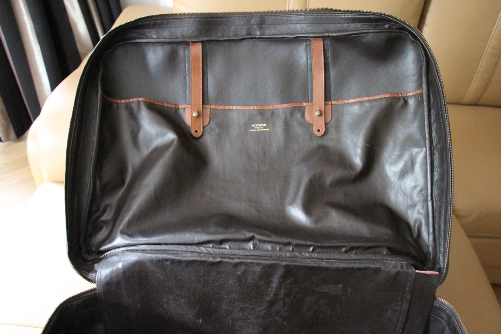 Goyard Suitcase in Woven Canvas, Goyard Steamer Trunk, Goyard Travel Bag 13
