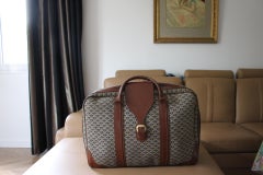 Goyard Suitcase in Woven Canvas, Goyard Steamer Trunk, Goyard Travel Bag