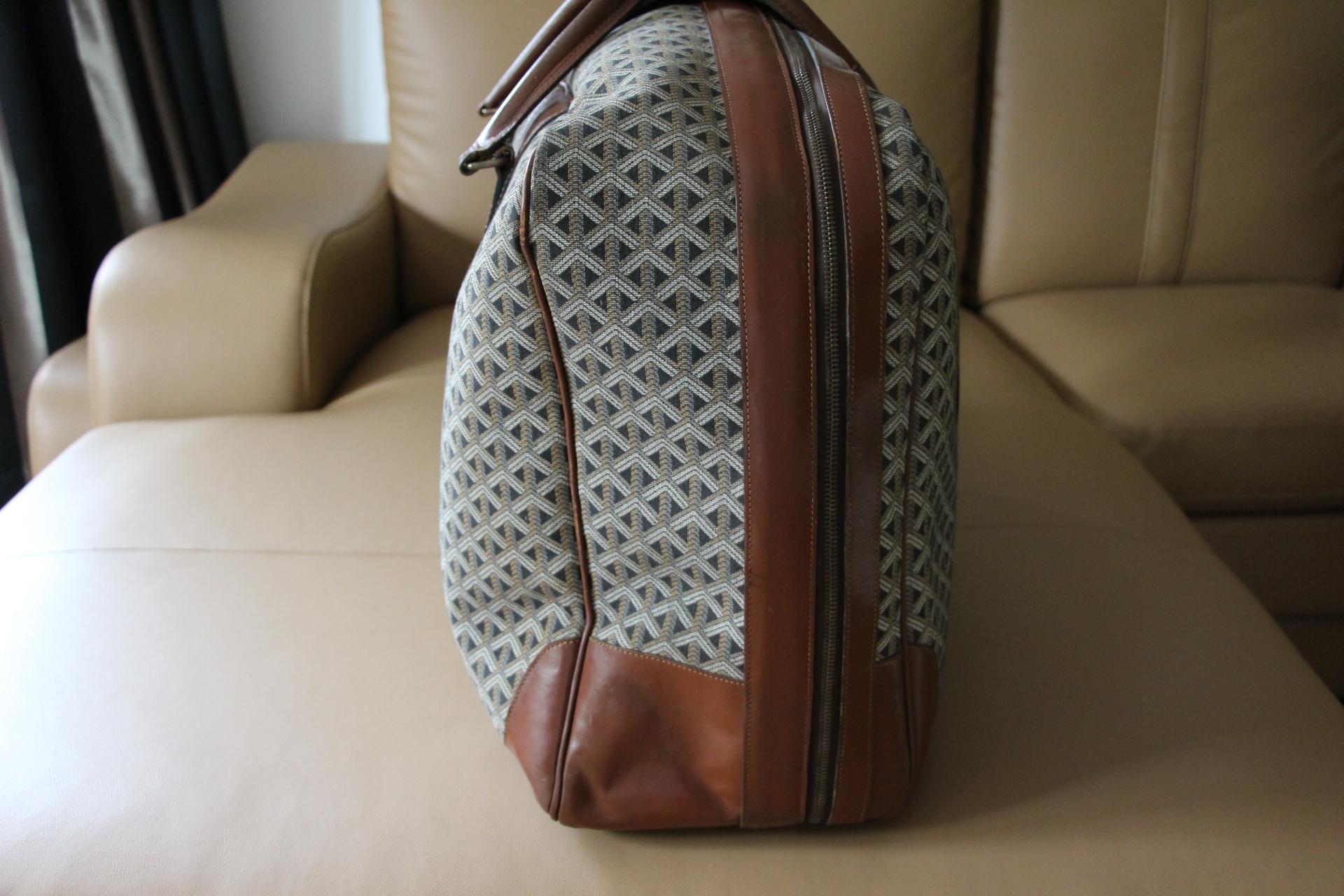 Goyard Suitcase in Woven Canvas, Goyard Steamer Trunk, Goyard Travel Bag 1