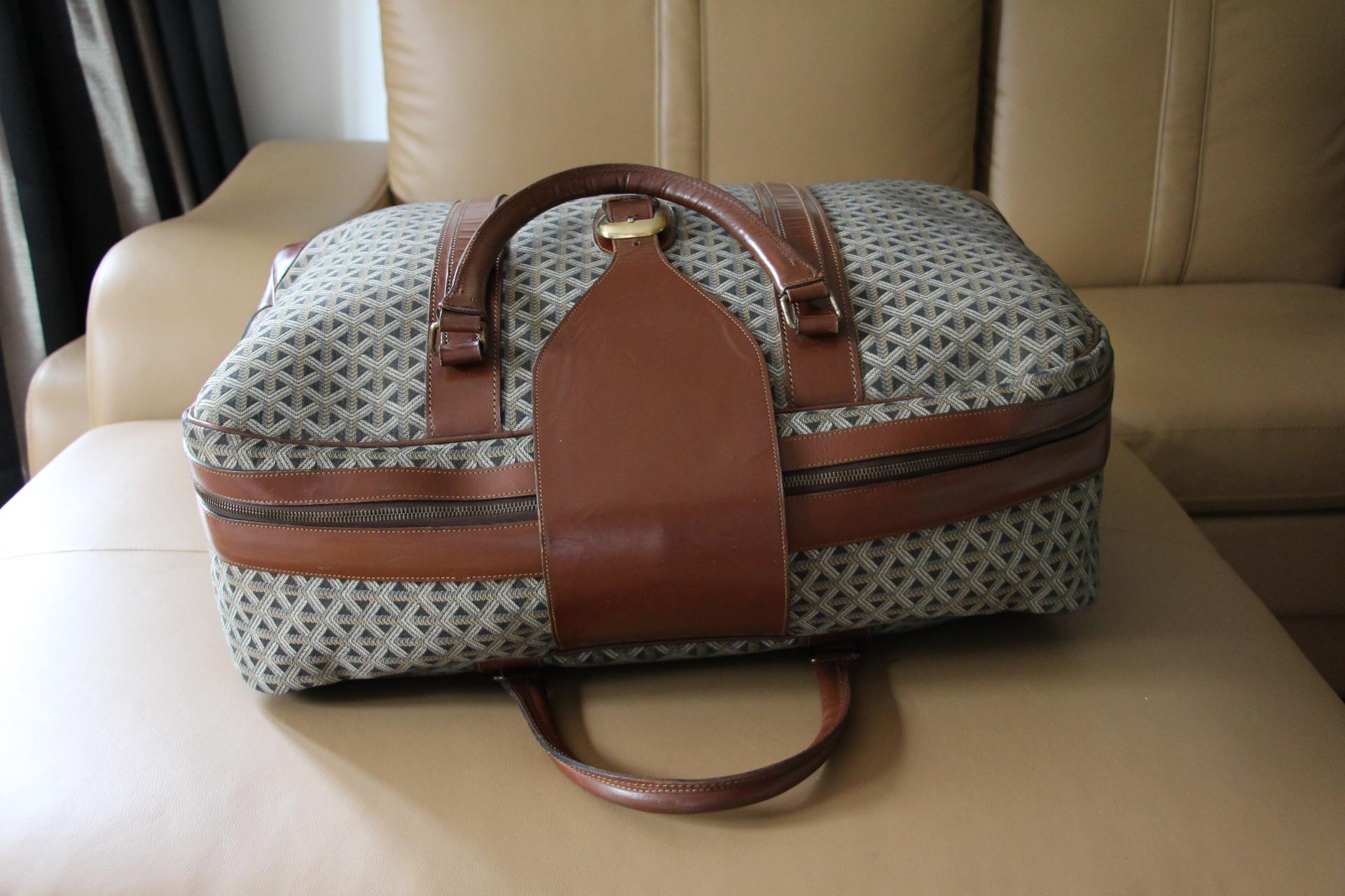 Goyard Suitcase in Woven Canvas, Goyard Steamer Trunk, Goyard Travel Bag 2