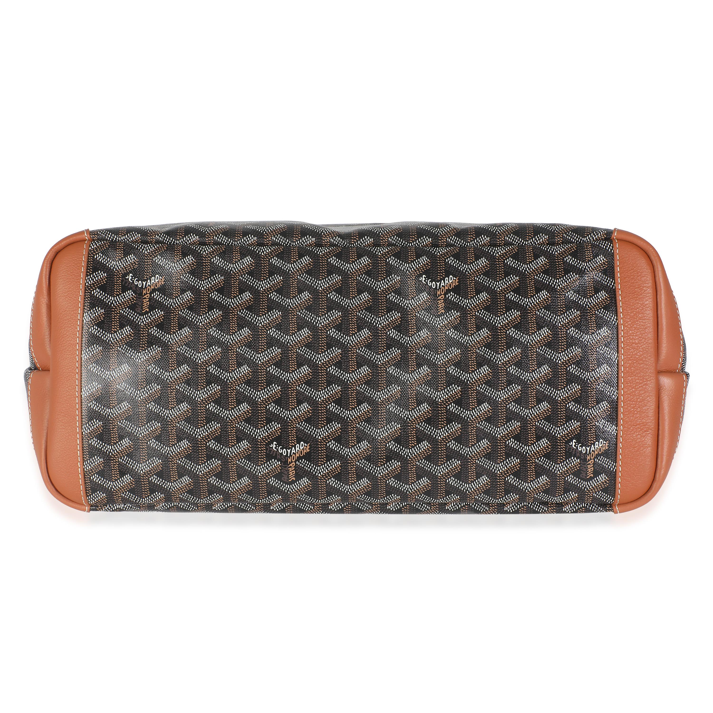 Women's or Men's Goyard Tan Black Goyardine Canvas Artois MM For Sale
