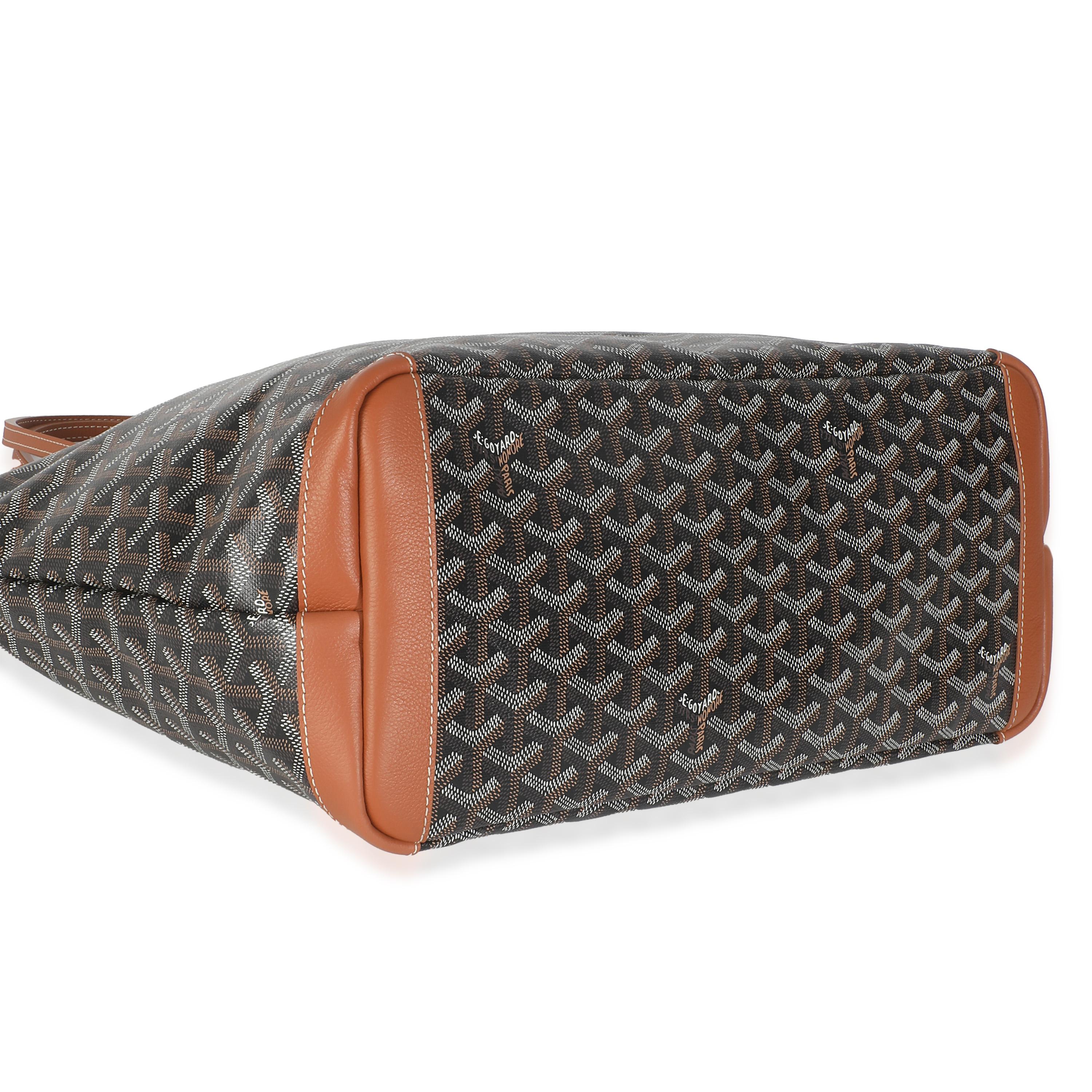 Goyard Tan Black Goyardine Canvas Artois MM For Sale 1