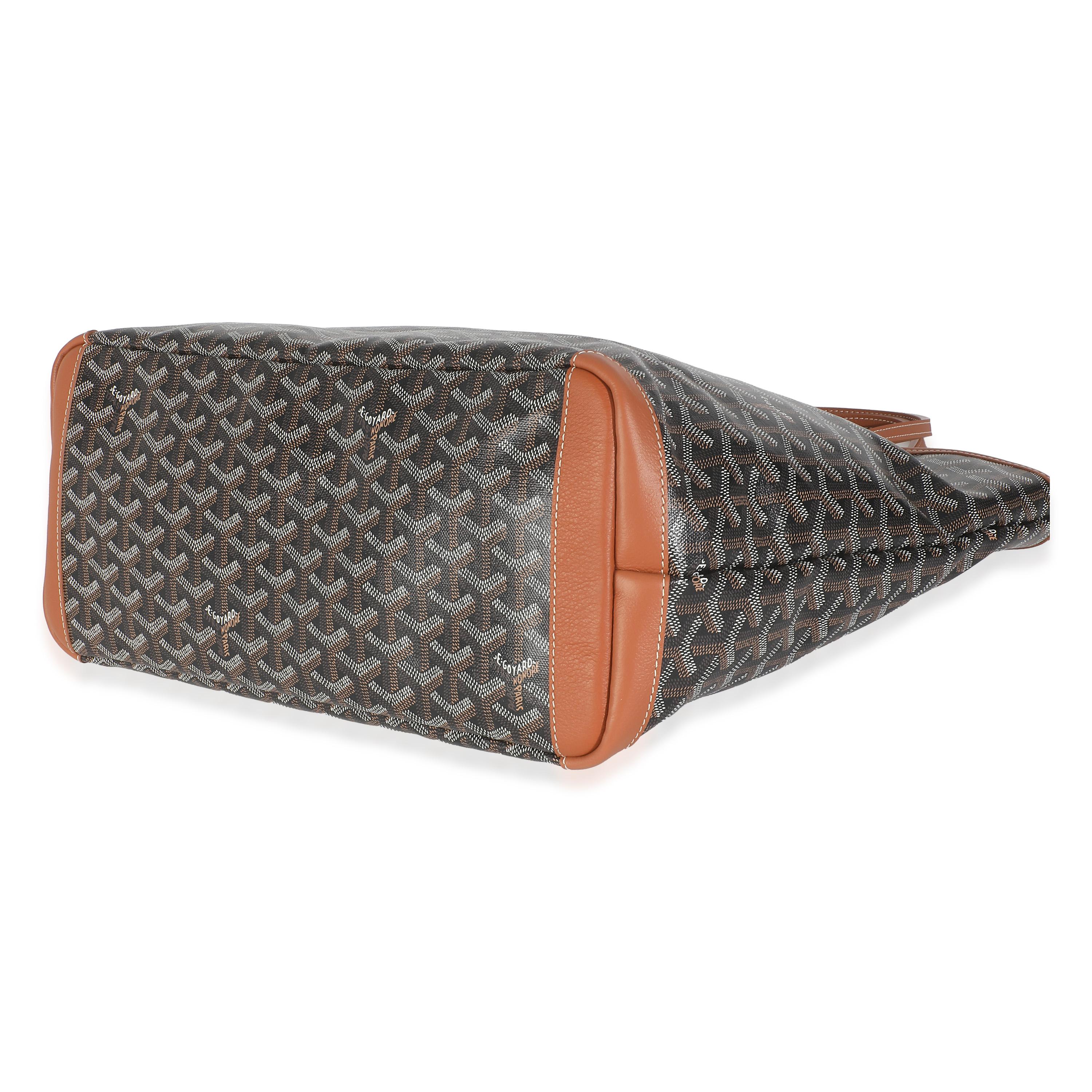 Goyard Tan Black Goyardine Canvas Artois MM For Sale 2