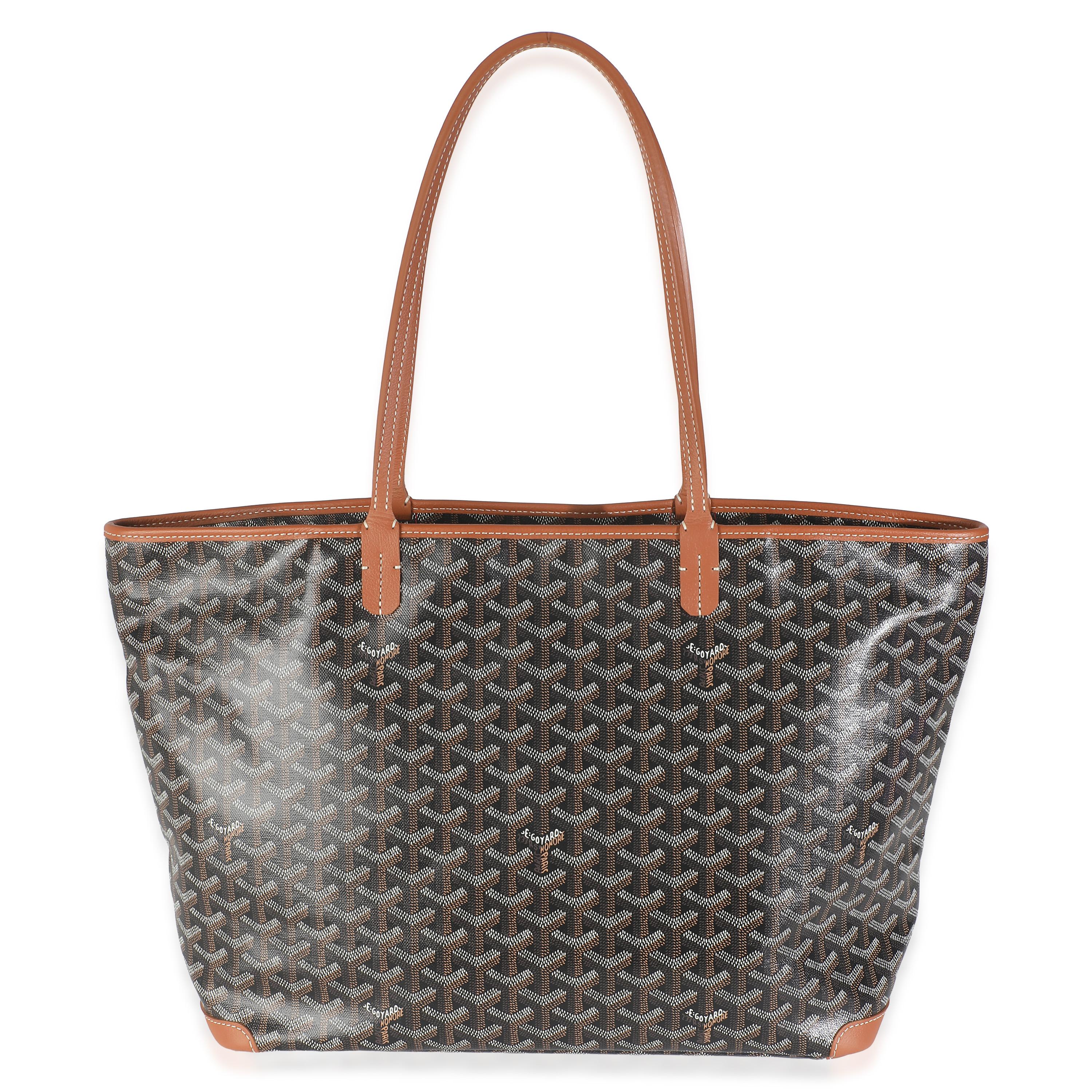 Goyard Tan Black Goyardine Canvas Artois MM For Sale 3