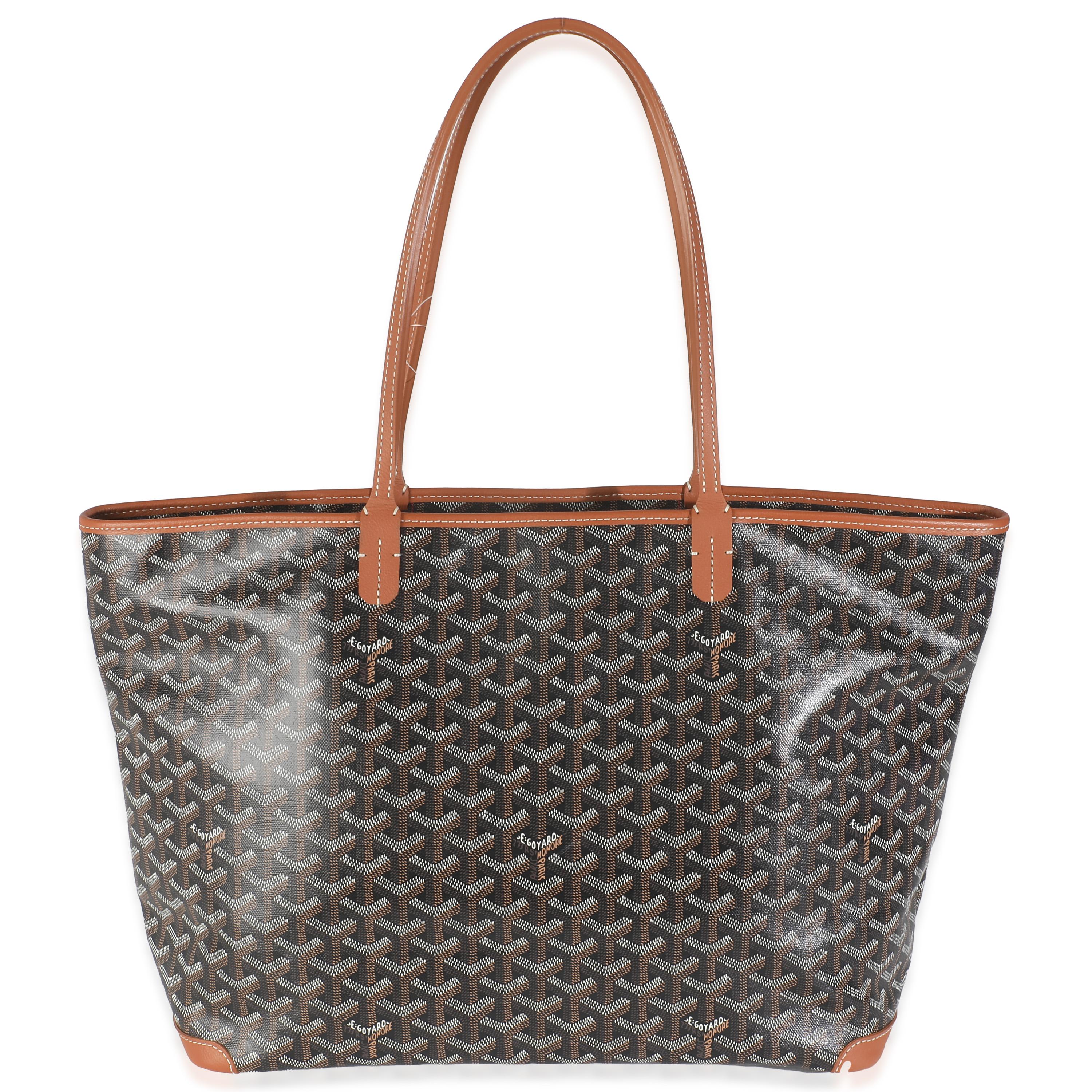 Goyard Tan Black Goyardine Canvas Artois MM For Sale