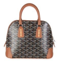 Goyard Tan Black Goyardine Canvas Mini Vendome