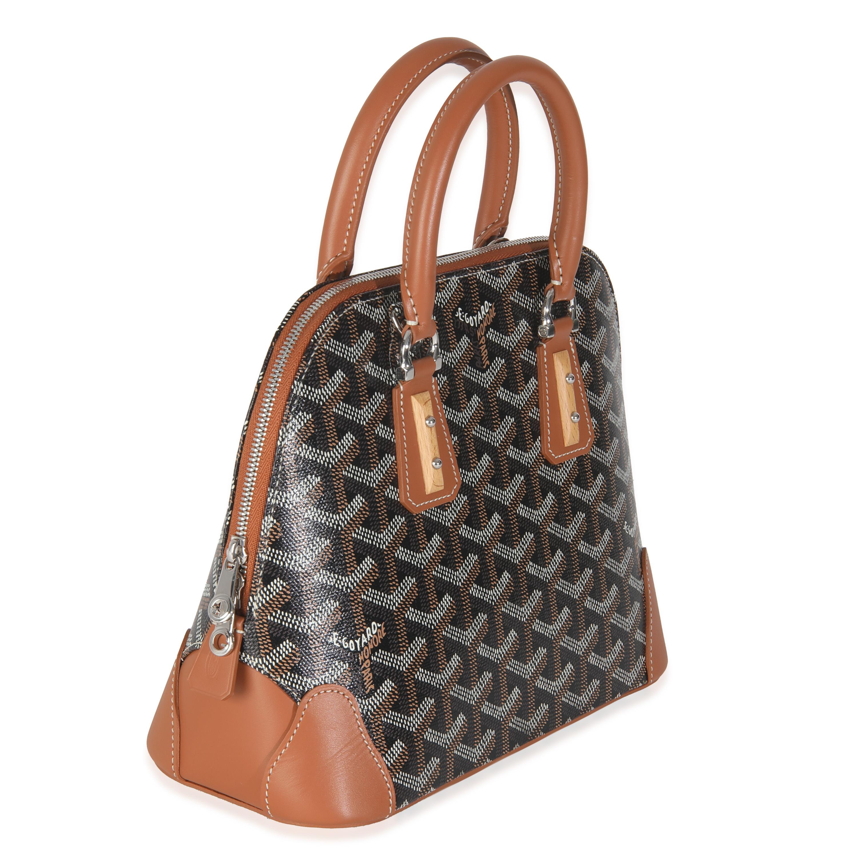 Goyard Tan Schwarz Goyardine Canvas Mini Vendome (Beige) im Angebot