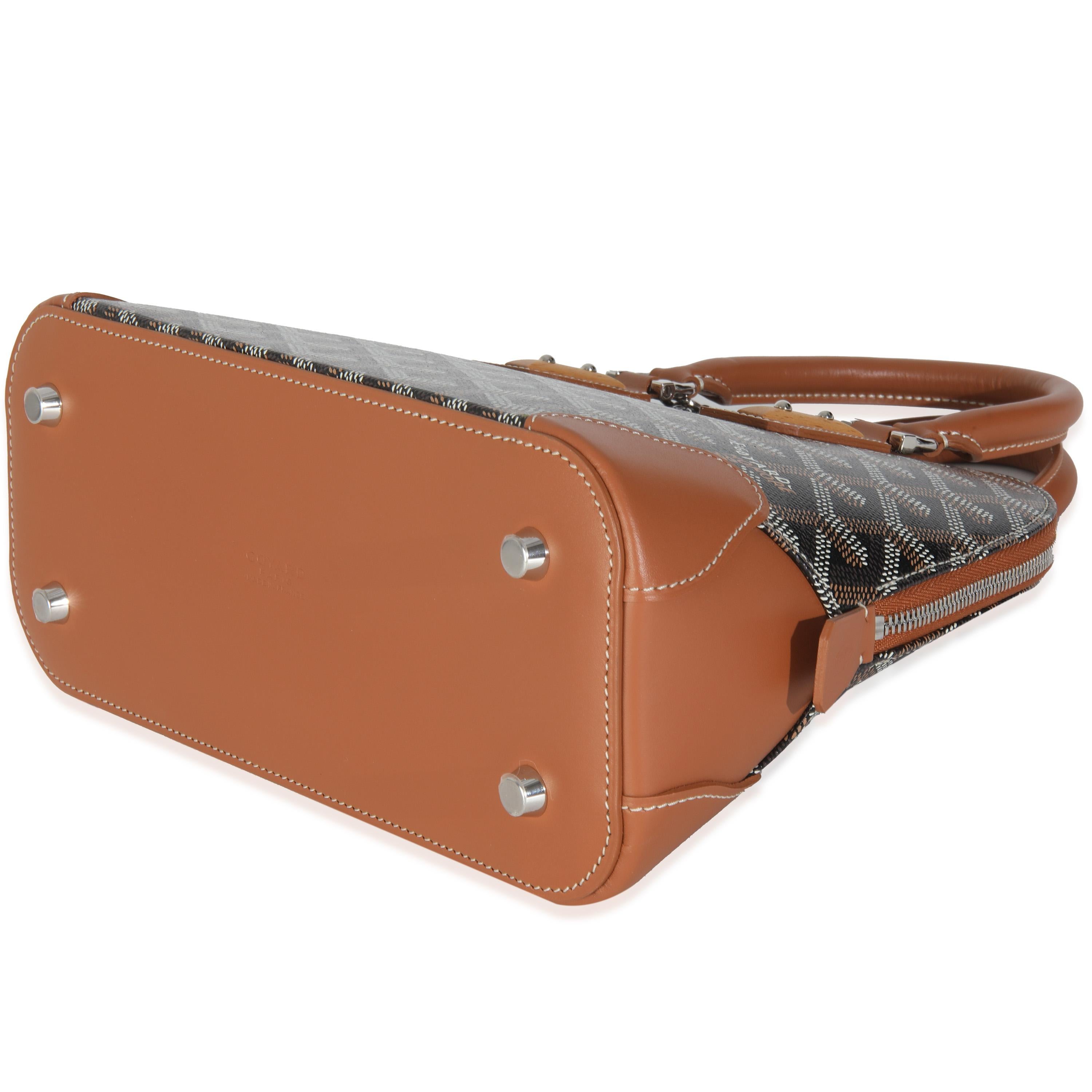 Goyard Tan Schwarz Goyardine Canvas Mini Vendome für Damen oder Herren im Angebot