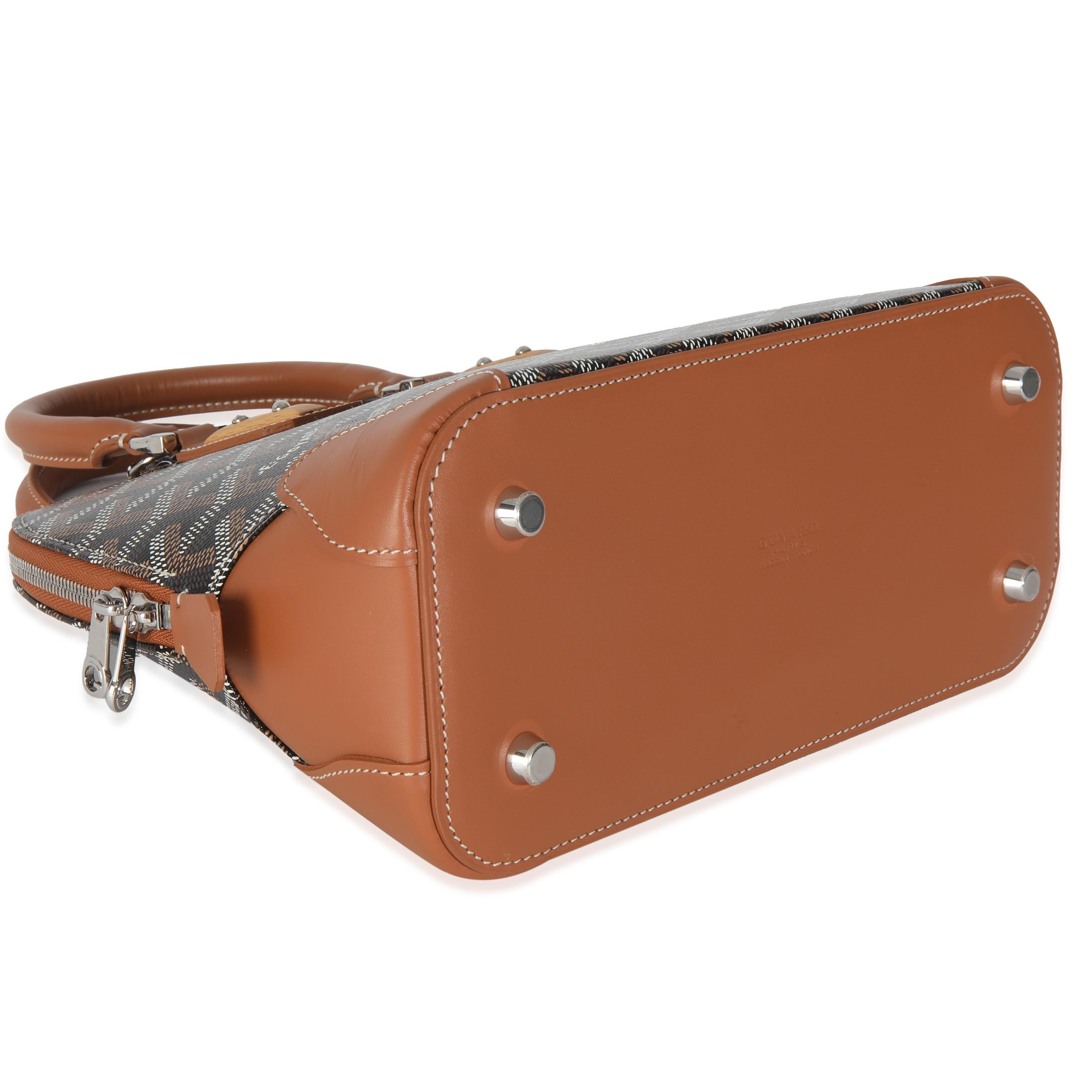Goyard Tan Schwarz Goyardine Canvas Mini Vendome im Angebot 2