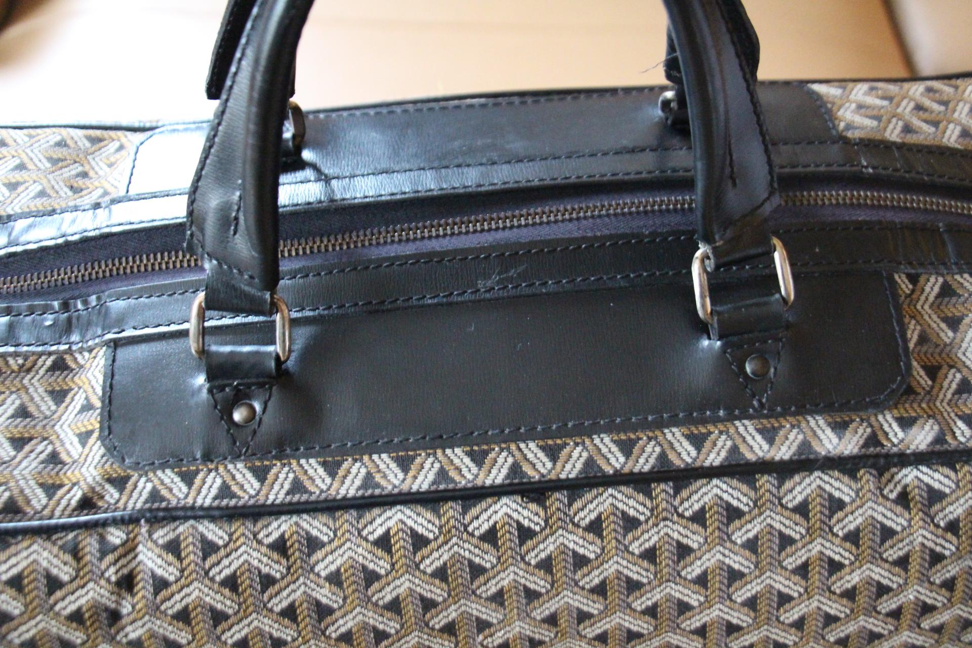 Goyard Travel Bag in Chevrons Woven Canvas, Large Goyard Bag For Sale 5