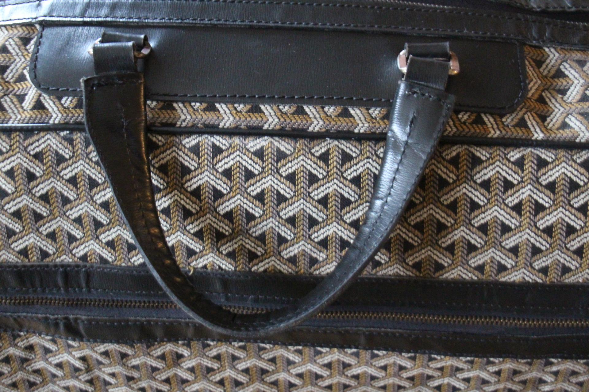 Goyard Travel Bag in Chevrons Woven Canvas, Large Goyard Bag For Sale 8