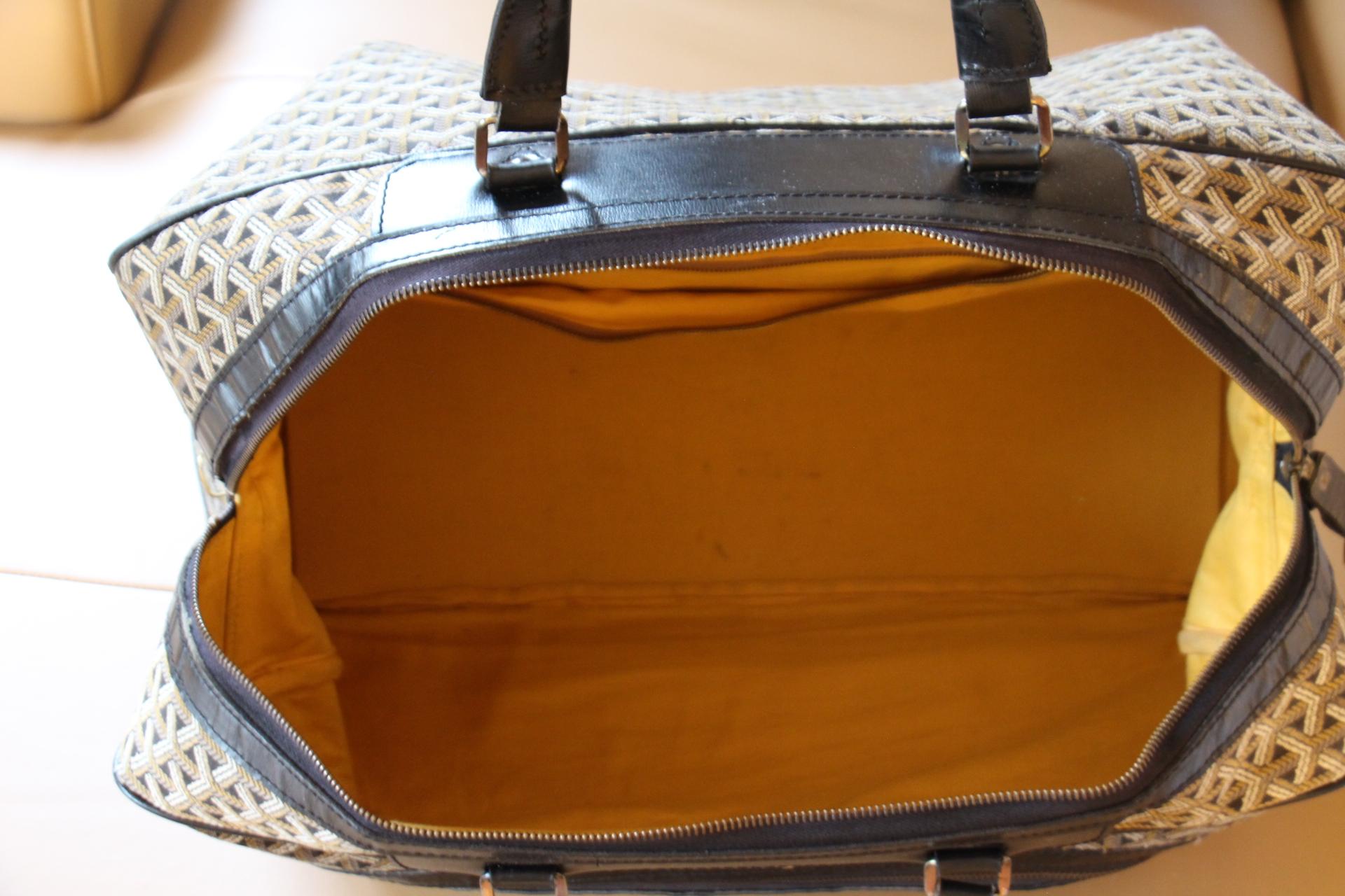 Goyard Travel Bag in Chevrons Woven Canvas, Large Goyard Bag For Sale 13
