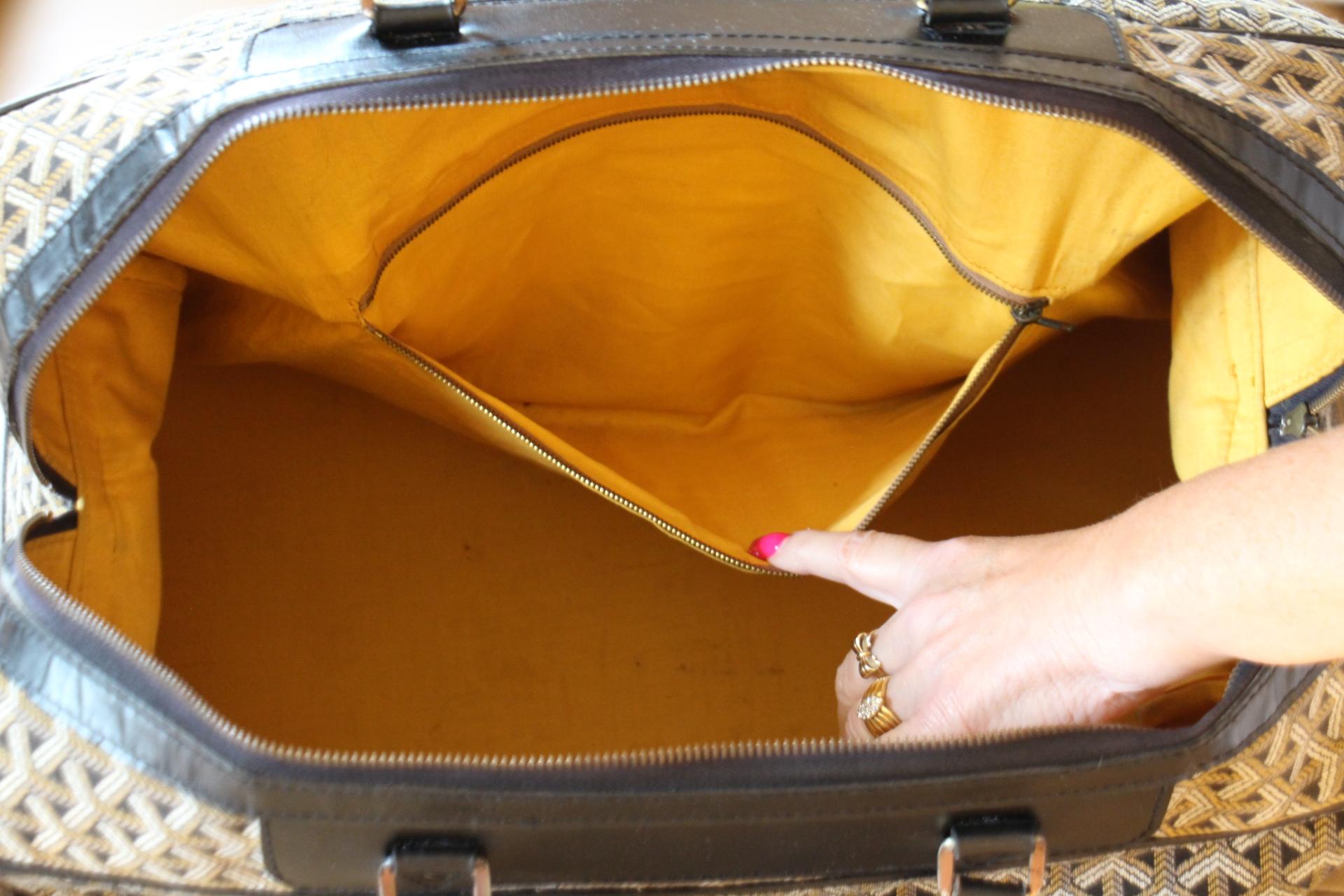 Borsa da viaggio Goyard in tela intrecciata Chevrons, Borsa Goyard grande in vendita 14