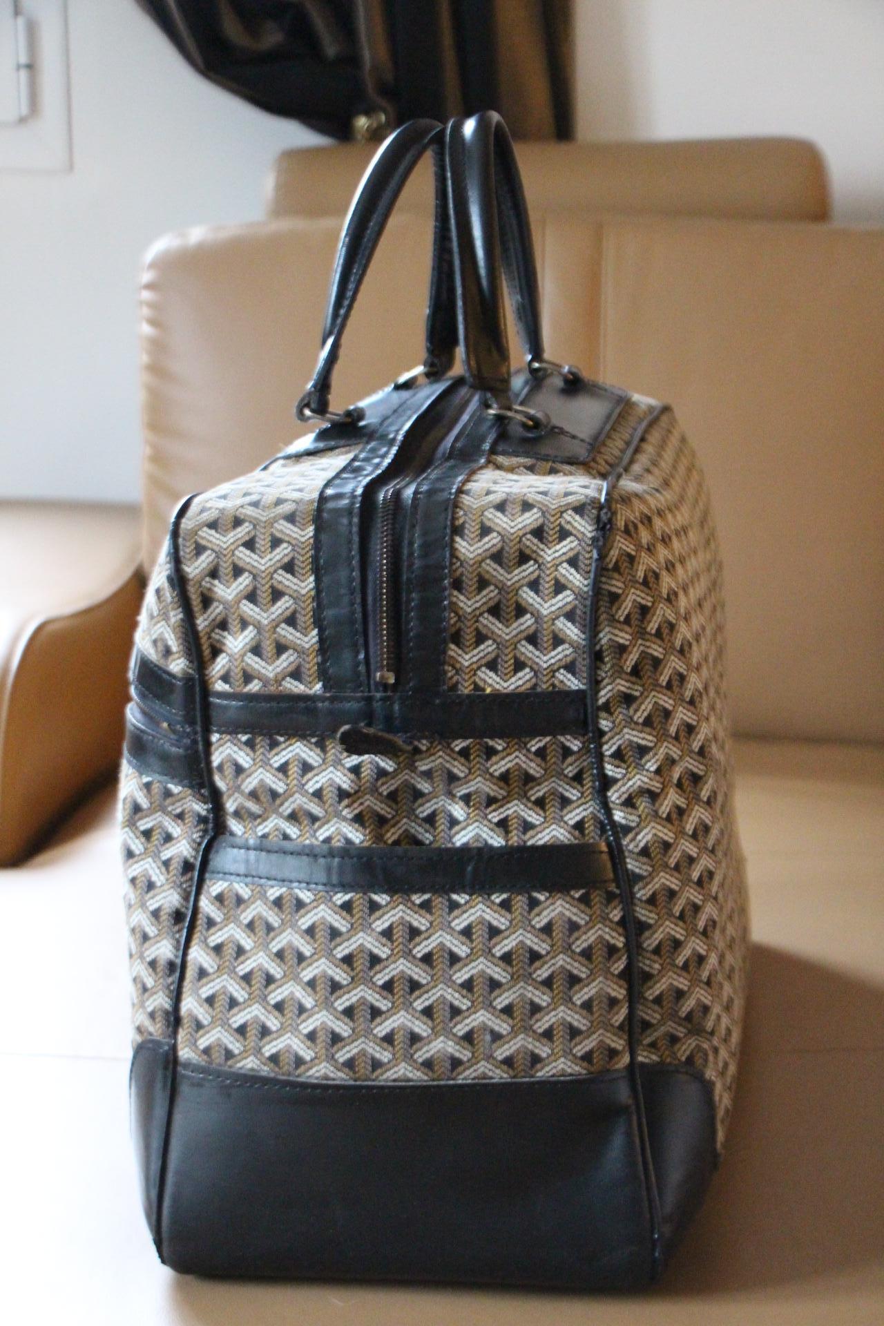 Goyard Travel Bag in Chevrons Woven Canvas, Large Goyard Bag For Sale 1