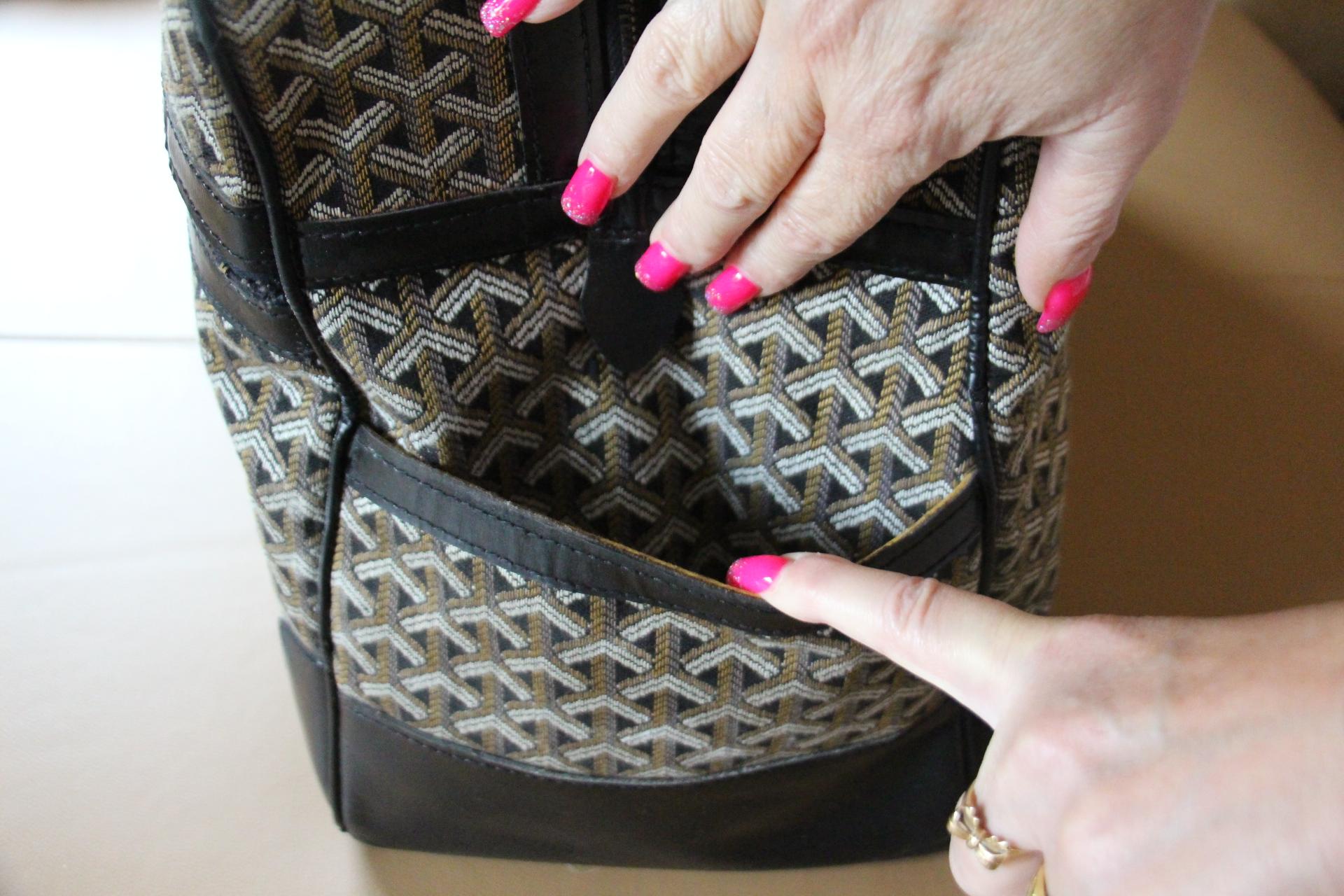 Goyard Travel Bag in Chevrons Woven Canvas, Large Goyard Bag For Sale 2