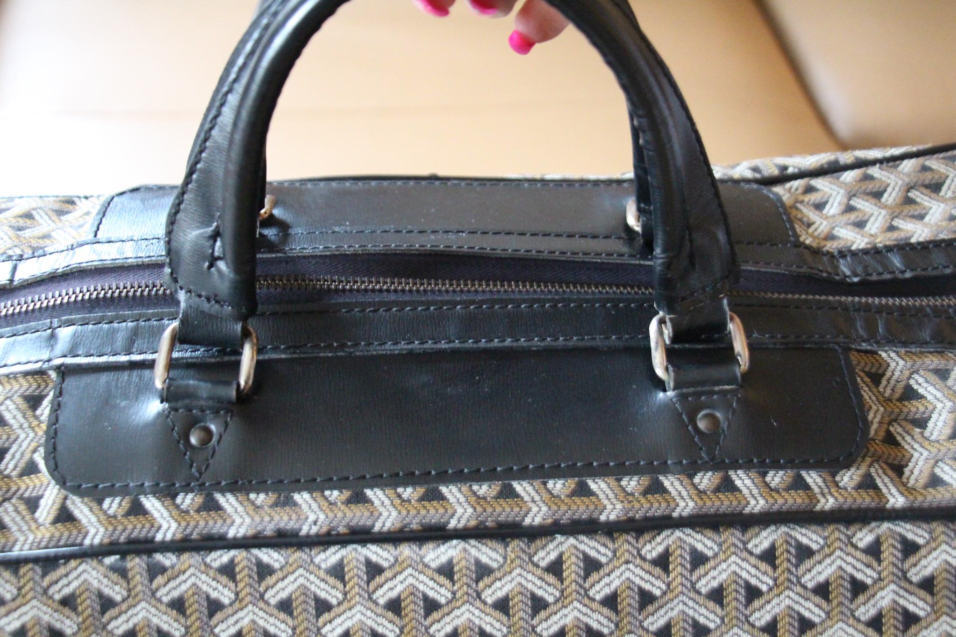 Borsa da viaggio Goyard in tela intrecciata Chevrons, Borsa Goyard grande in vendita 4