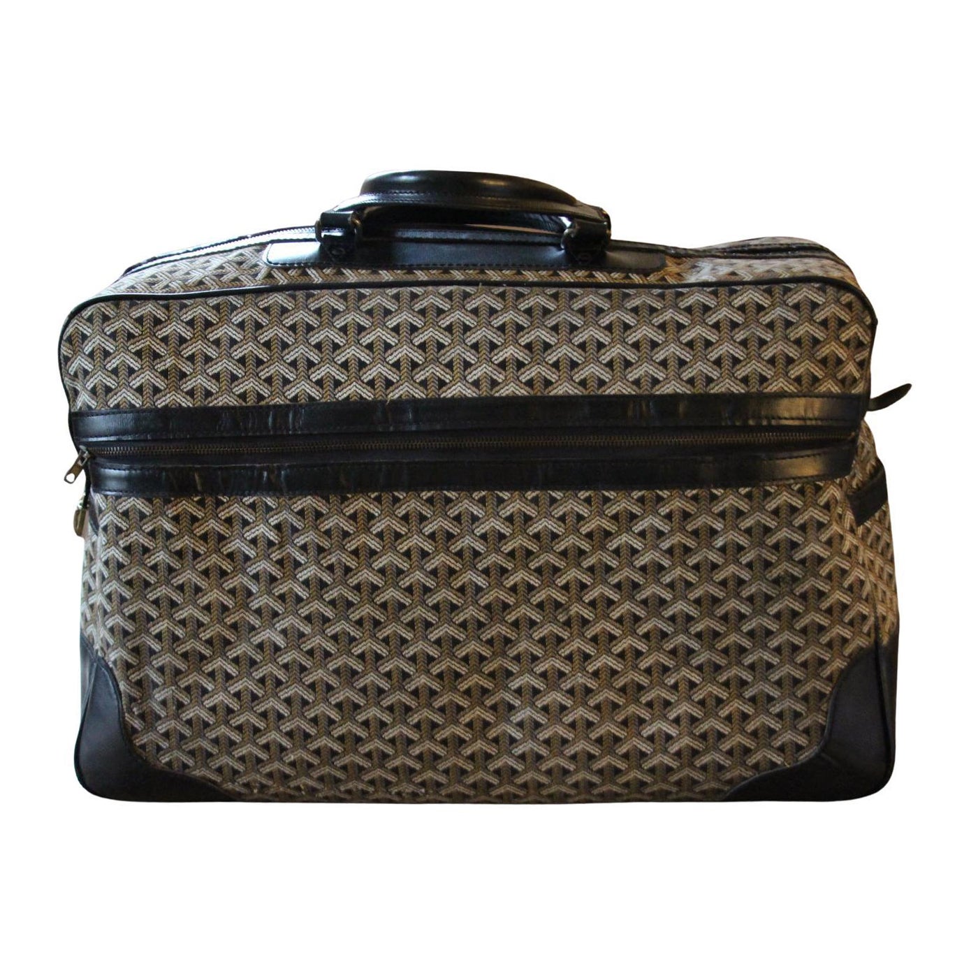 Sac de voyage Goyard en toile tissée à chevrons, grand sac Goyard