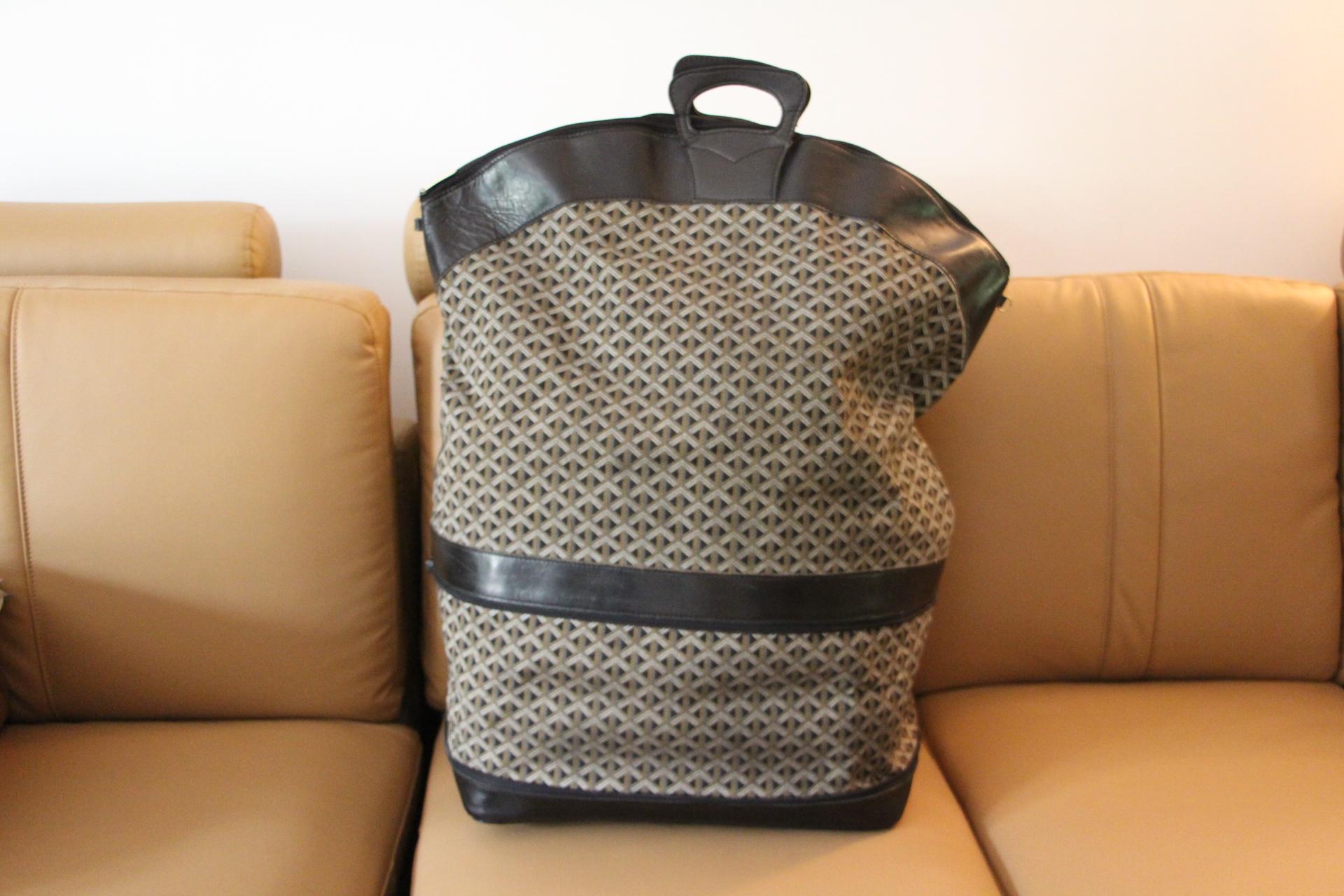 Goyard Travel Bag, Vintage Oversized Goyard Travel Bag Tote For Sale 6